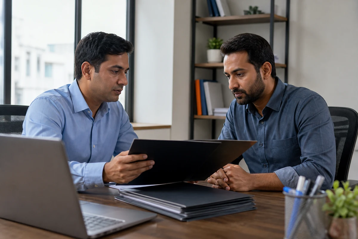Business manager comparing certification-body proposals