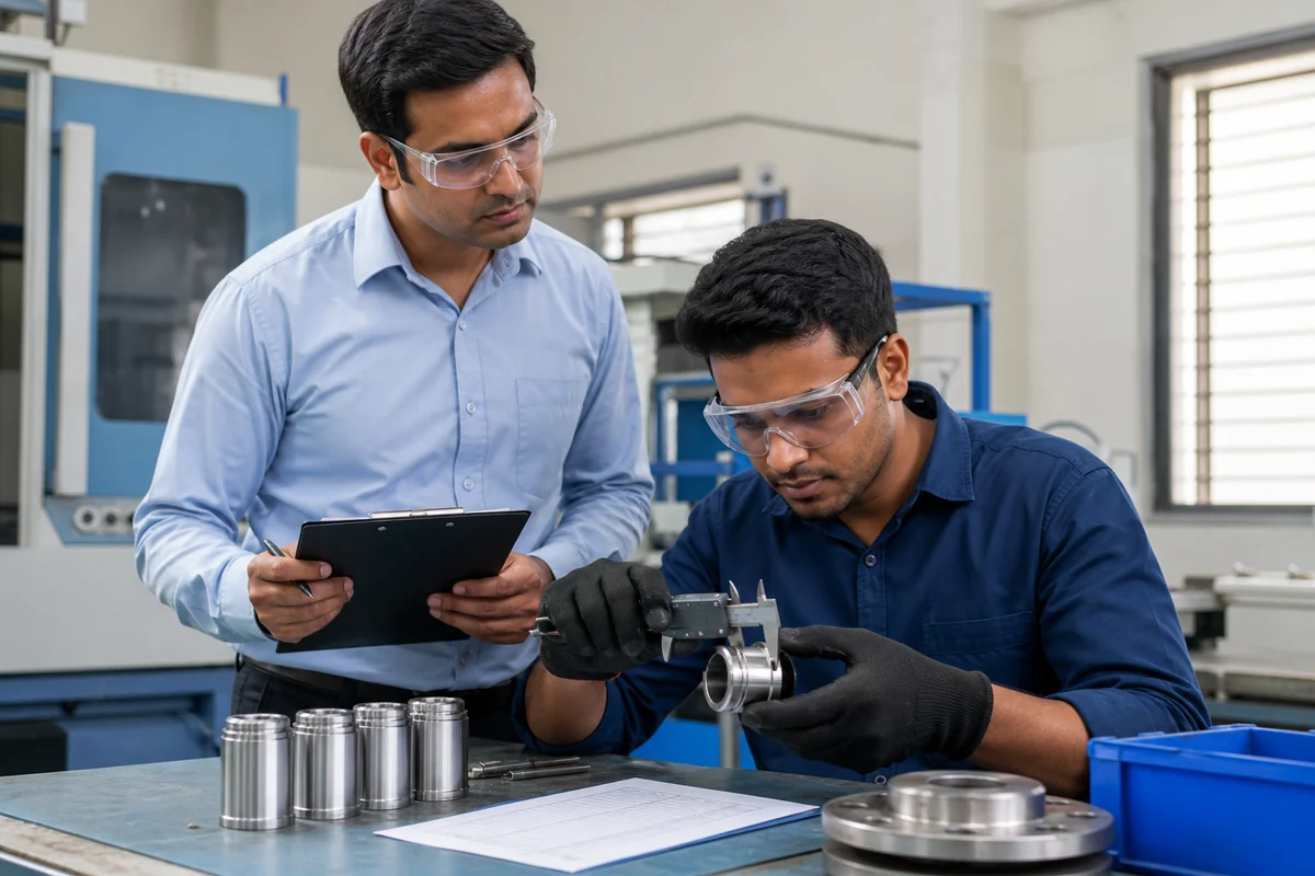 Internal auditor observing a quality-control process