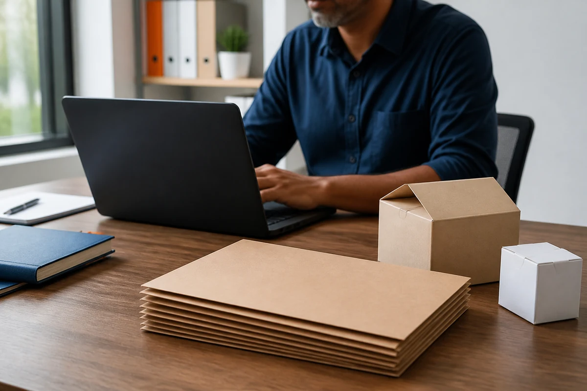Entrepreneur preparing trademark filing records